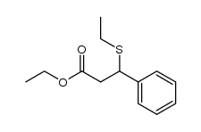 ethyl 3-(ethylthio)-3-phenylpropanoate结构式