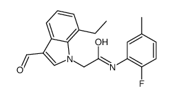 1H-Indole-1-acetamide,7-ethyl-N-(2-fluoro-5-methylphenyl)-3-formyl-(9CI) structure