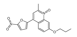 2-methyl-4-(5-nitrofuran-2-yl)-1-oxido-7-propoxyquinolin-1-ium结构式
