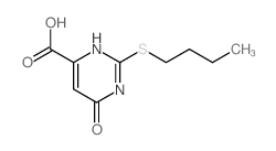 4-Pyrimidinecarboxylicacid, 2-(butylthio)-1,6-dihydro-6-oxo-结构式