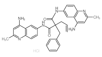 N,N-bis(4-amino-2-methyl-quinolin-6-yl)-2-benzyl-2-prop-2-enyl-propanediamide结构式