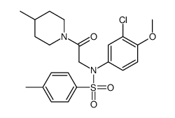 N-(3-chloro-4-methoxyphenyl)-4-methyl-N-[2-(4-methylpiperidin-1-yl)-2-oxoethyl]benzenesulfonamide结构式