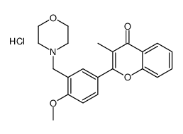 2-[4-methoxy-3-(morpholin-4-ium-4-ylmethyl)phenyl]-3-methylchromen-4-one,chloride结构式