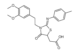 2-[3-[2-(3,4-dimethoxyphenyl)ethyl]-2-(4-methylphenyl)imino-4-oxo-1,3-thiazolidin-5-yl]acetic acid结构式