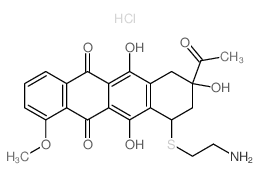 8-acetyl-10-(2-aminoethylsulfanyl)-6,8,11-trihydroxy-1-methoxy-9,10-dihydro-7H-tetracene-5,12-dione structure