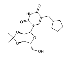 2',3'-O-isopropylidene-5-pyrrolidinomethyluridine Structure