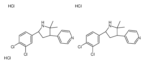 4-[(3S,5R)-5-(3,4-dichlorophenyl)-2,2-dimethylpyrrolidin-3-yl]pyridine,trihydrochloride结构式