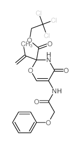 2H-1,3-Oxazine-2-carboxylicacid, 3,4-dihydro-2-(1-methylethenyl)-4-oxo-5-[(2-phenoxyacetyl)amino]-,2,2,2-trichloroethyl ester Structure