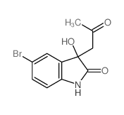5-溴-3-羟基-3-(2-氧代丙基)-1,3-二氢-2H-吲哚-2-酮结构式