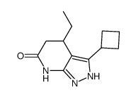 6H-Pyrazolo[3,4-b]pyridin-6-one,3-cyclobutyl-4-ethyl-1,2,4,5-tetrahydro-(9CI)结构式