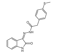 (4-methylsulfanyl-phenyl)-acetic acid [(3Z)-2-oxo-1,2-dihydro-indol-3-ylidene]-hydrazide Structure
