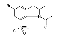 1H-Indole-7-sulfonyl chloride, 1-acetyl-5-bromo-2,3-dihydro-2-methyl Structure