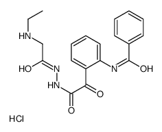 Benzeneacetic acid, 2-(benzoylamino)-alpha-oxo-, 2-((ethylamino)acetyl )hydrazide, HCl结构式