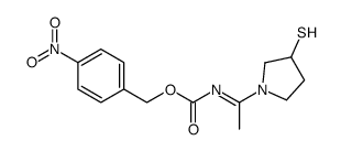 1-(N-p-nitrobenzyloxycarbonylacetimidoyl)-3-mercaptopyrrolidine Structure