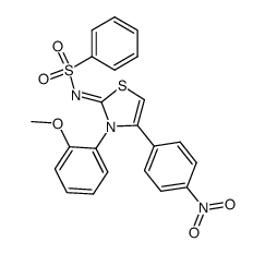 N-(3-(2-methoxyphenyl)-4-(4-nitrophenyl)thiazol-2(3H)-ylidene)benzenesulfonamide Structure