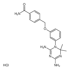 4-[3-(4,6-Diamino-2,2-dimethyl-2H-[1,3,5]triazin-1-yl)-phenoxymethyl]-benzamide; hydrochloride结构式