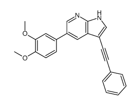 5-(3,4-dimethoxyphenyl)-3-(2-phenylethynyl)-1H-pyrrolo[2,3-b]pyridine结构式