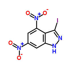 3-碘-4,6-二硝基-1H-吲唑结构式