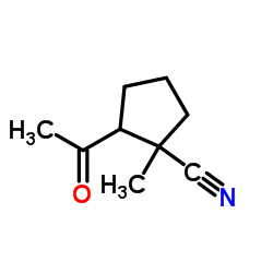 Cyclopentanecarbonitrile, 2-acetyl-1-methyl- (7CI) Structure