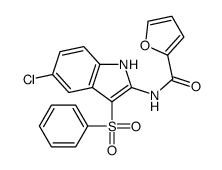 N-[3-(benzenesulfonyl)-5-chloro-1H-indol-2-yl]furan-2-carboxamide结构式