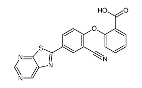 2-[2-cyano-4-([1,3]thiazolo[5,4-d]pyrimidin-2-yl)phenoxy]benzoic acid Structure