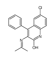 6-chloro-4-phenyl-3-(propan-2-ylideneamino)-1H-quinolin-2-one结构式