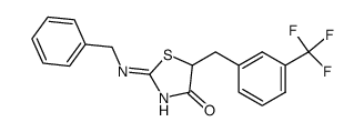 5-(3-(Trifluoromethyl)benzyl)-2-(benzylimino)thiazolidin-4-one结构式