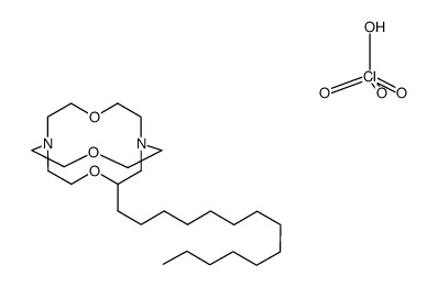 3-Tetradecyl-4,10,15-trioxa-1,7-diaza-bicyclo[5.5.5]heptadecane; compound with perchloric acid结构式