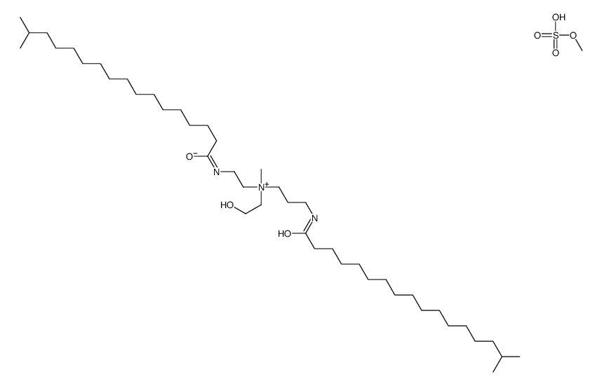 (2-hydroxyethyl)methyl[3-[(1-oxoisooctadecyl)amino]propyl][2-[(1-oxoisooctadecyl)amino]ethyl]ammonium methyl sulphate结构式