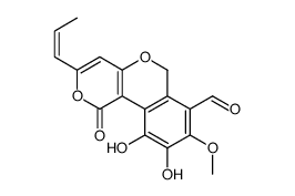 9,10-dihydroxy-8-methoxy-1-oxo-3-[(E)-prop-1-enyl]-6H-pyrano[4,3-c]isochromene-7-carbaldehyde Structure