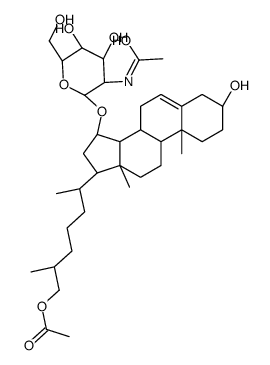 (25R)-15α-[2-(Acetylamino)-2-deoxy-β-D-glucopyranosyloxy]-26-acetoxycholest-5-en-3β-ol Structure