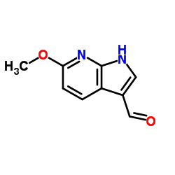 6-methoxy-1H-pyrrolo[2,3-b]pyridine-3-carbaldehyde structure