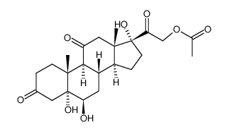 21-acetoxy-5,6β,17-trihydroxy-5α-pregnane-3,11,20-trione结构式
