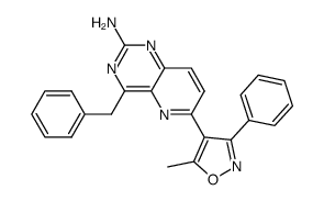 4-benzyl-6-(5-methyl-3-phenyl-4-isoxazolyl)pyrido[3,2-d]pyrimidin-2-ylamine结构式