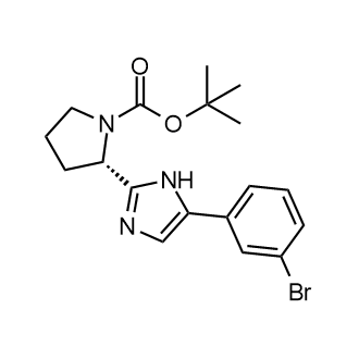 (S)-tert-Butyl2-(5-(3-bromophenyl)-1H-imidazol-2-yl)pyrrolidine-1-carboxylate structure