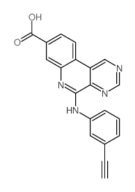 5-[(3-乙炔苯基)氨基]-嘧啶并[4,5-c]喹啉-8-羧酸结构式