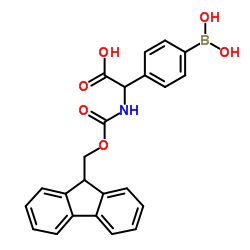 [4-(Dihydroxyboryl)phenyl]{[(9H-fluoren-9-ylmethoxy)carbonyl]amino}acetic acid Structure