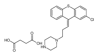 1-[3-(2-Chlorothioxanthen-9-ylidene)propyl]piperazine Succinate结构式
