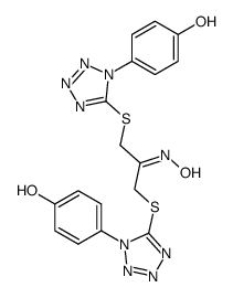 1,3-Bis[[1-(4-hydroxyphenyl)-1H-tetrazol-5-yl]thio]-2-propanone oxime结构式