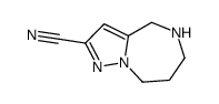 5,6,7,8-tetrahydro-4H-pyrazolo[1,5-a][1,4]diazepine-2-carbonitrile(SALTDATA: HCl)结构式