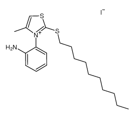 3-(2-aminophenyl)-2-(decylthio)-4-methylthiazol-3-ium iodide结构式