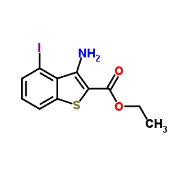 Ethyl 3-amino-4-iodo-1-benzothiophene-2-carboxylate结构式