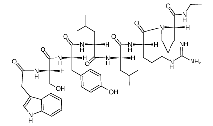 3-indolylacetyl-Ser-Tyr-D-Leu-Leu-Arg-ProNHEt结构式