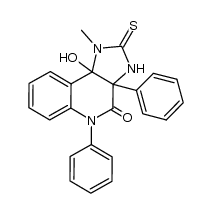 3a,5-diphenyl-9b-hydroxy-1-methyl-1,2,3,3a,9b-pentahydro-2-thioxo-5H-imidazo[4,5-c]quinolin-4-one结构式