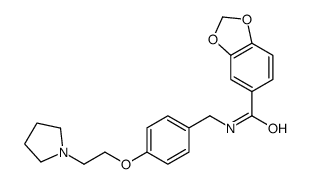 1,3-BENZODIOXOLE-5-CARBOXAMIDE, N-[[4-[2-(1-PYRROLIDINYL)ETHOXY]PHENYL]METHYL]- Structure