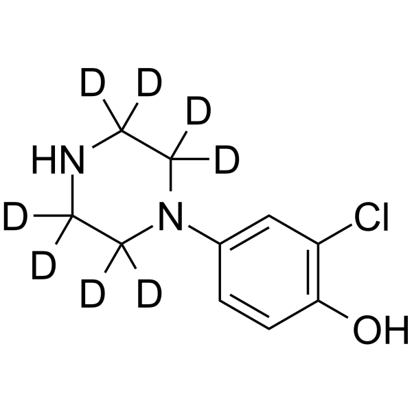 2-Chloro-4-piperazin-1-ylphenol-d8 Structure