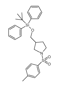 3-(tert-butyl-diphenylsilanyloxymethyl)-1-(toluene-4-sulfonyl)-pyrrolidine结构式