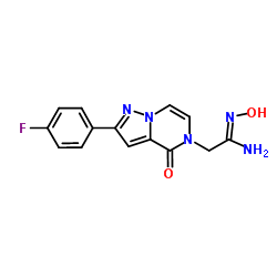 2-[2-(4-Fluorophenyl)-4-oxopyrazolo[1,5-a]pyrazin-5(4H)-yl]-N-hydroxyethanimidamide structure