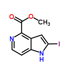 Methyl 2-iodo-1H-pyrrolo[3,2-c]pyridine-4-carboxylate结构式