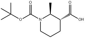 (2S,3R)-1-(叔丁氧基羰基)-2-甲基哌啶-3-羧酸结构式